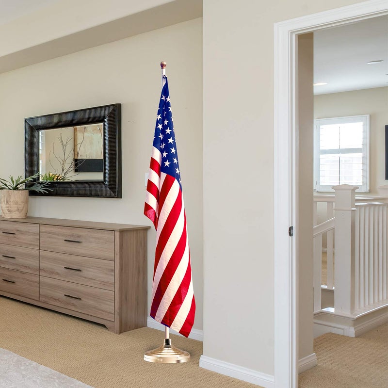 HOOSUN Base Stand for Flag Indoor Outdoor,Flag Pole Floor Stand Base Hold Flagpole Indoor Gold Banner Holder for 1.3'',1.1''And 0.9'' Diameter Flagpole - Image 5